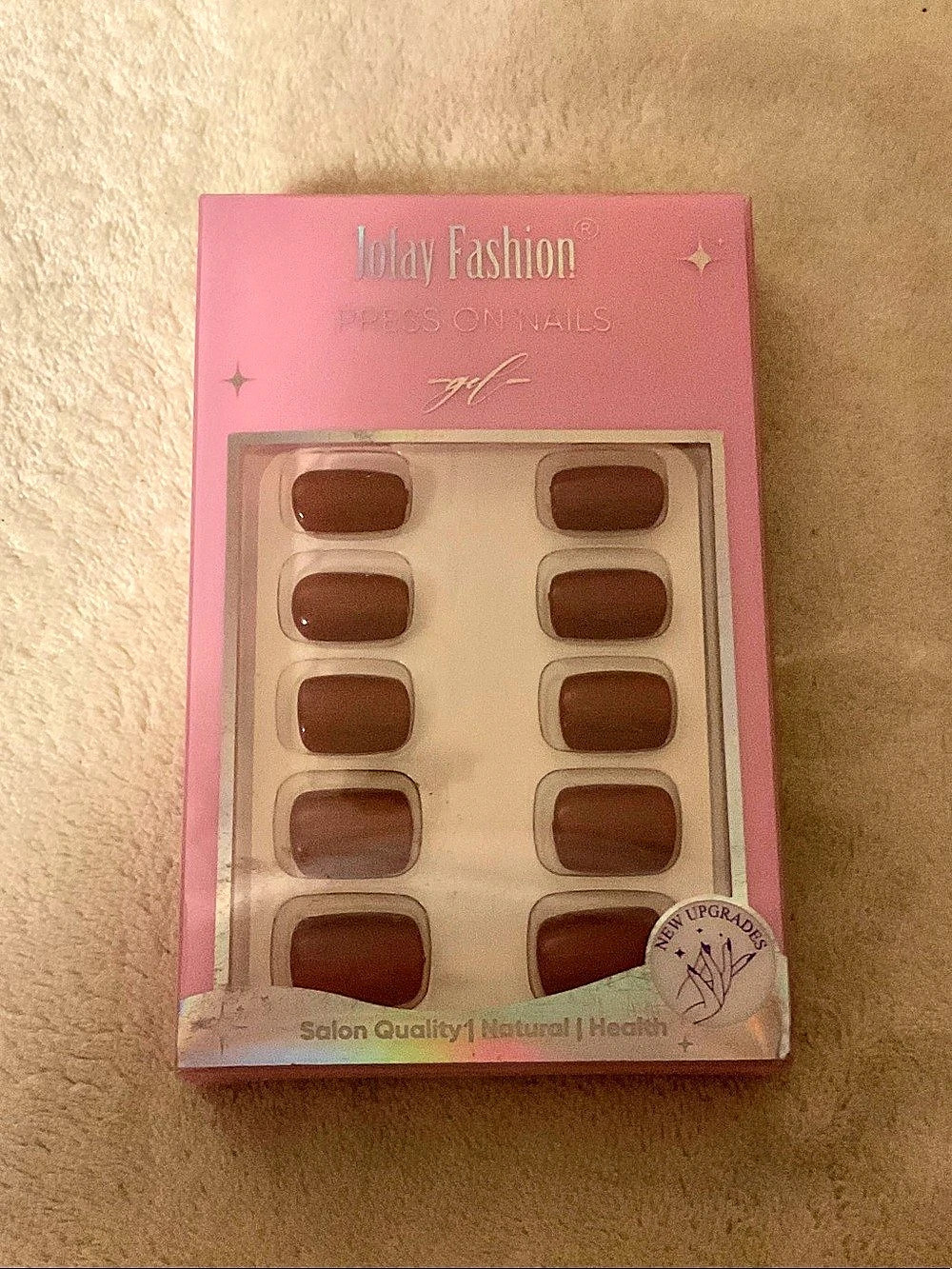 Jofay Fashion Press On Nails Gel Brown